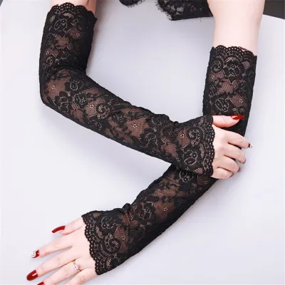 Long Hand Lace Floral Design Sleeves